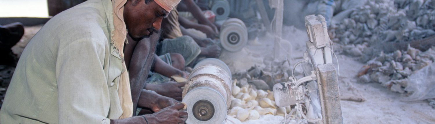 Les gestes qui donnent une âme au voyage Artisan façonnant des coquillages dans un atelier traditionnel à Rameswaram, illustrant les savoir-faire locaux.
